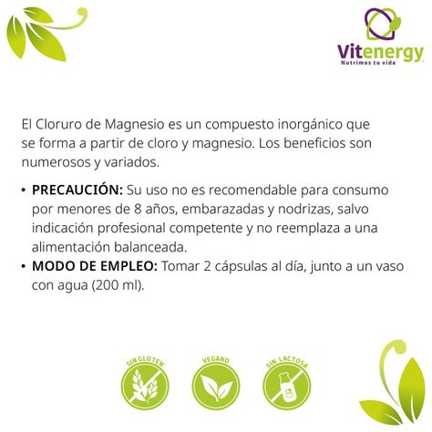 Cloruro de Magnesio 200 Mg - 90 Cápsulas - Pack Oferta x 3-2