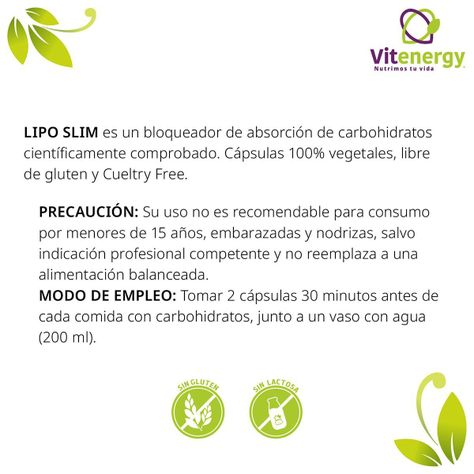 Té Verde Cápsula Gel + Lipo Slim bloqueador de carbohidratos -2