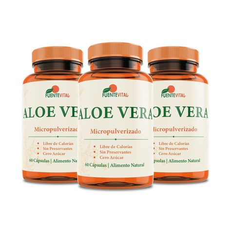 Aloe vera 100% Capsula Vegan estreñimiento, digestion x 3-0