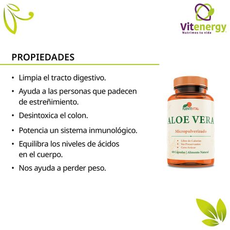 Aloe vera 100% Capsula Vegan estreñimiento, digestion x 3-1