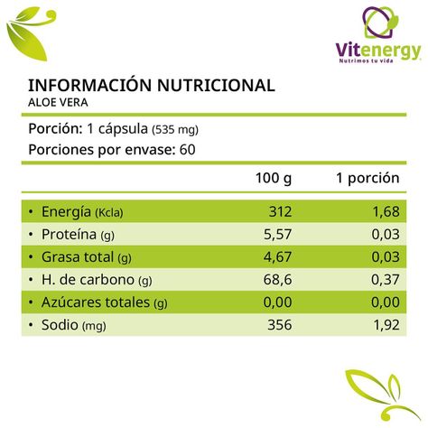 Aloe vera 100% Capsula Vegan estreñimiento, digestion x 3-3