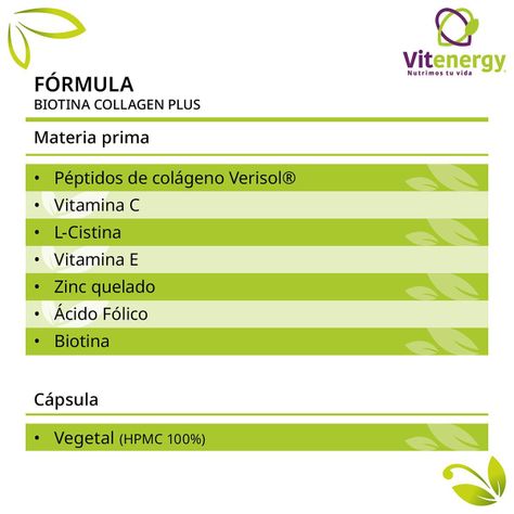 Biotina + Colágeno Verisol Plus - Vitaminas Cabello, Piel, Uñas. Pack x 3 - Fórmula 8 Componentes.-3