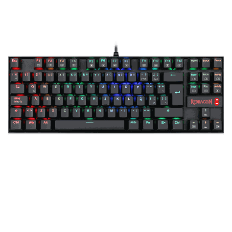 Teclado Gamer Redragon Kumara K552 RGB, Mecanico, Blue Switch, Español, Color Negro-0
