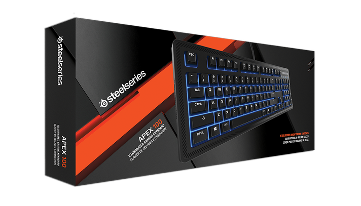 Teclado Gamer SteelSeries Apex 100, Membrana, Inglés, Color Negro-3