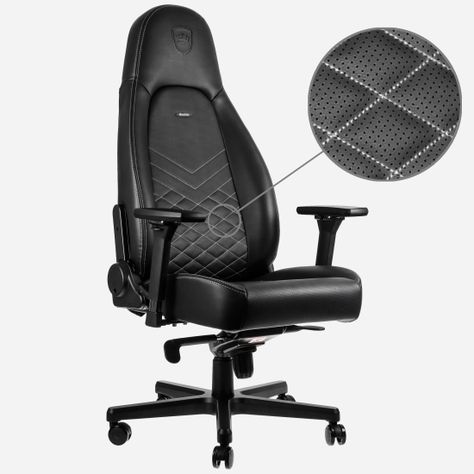 Silla Gamer Noblechairs Icon Black/Platinum White-2