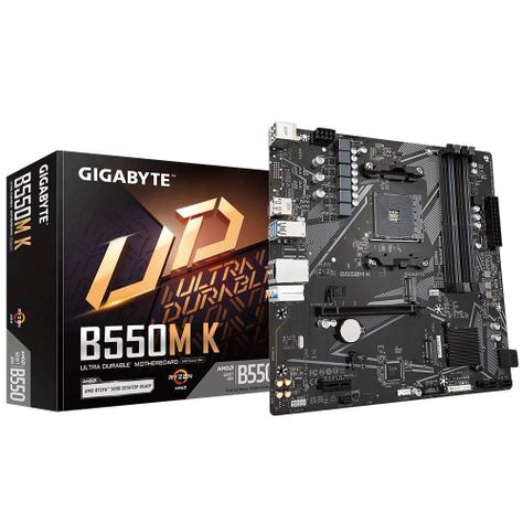 Placa Madre Gigabyte B550M K, AMD Socket AM4, SATA 6Gb/s, Micro-ATX, USB 3.1 Gen 1, PCIe 4.0-0