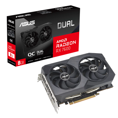 Tarjeta de Video ASUS DUAL Radeon RX 7600 V2 OC Edition, 8GB GDDR6, 128-bit, PCI-e 4.0-0