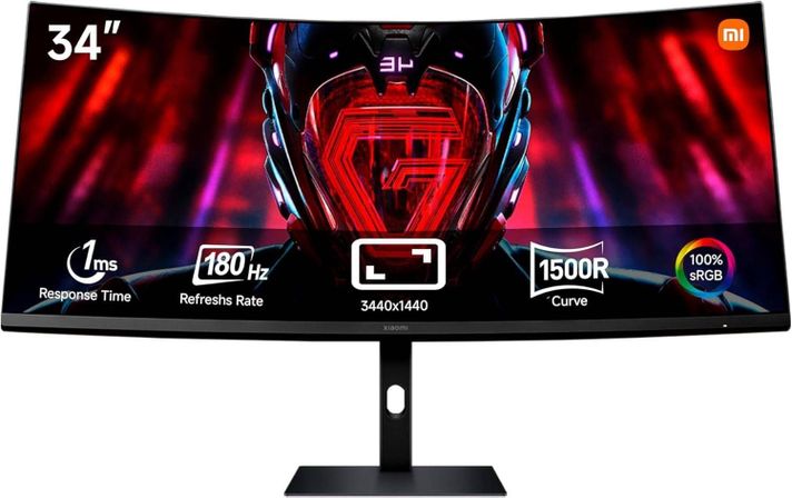 Monitor Gamer Curvo Xiaomi G34WQi, 1500R, 34" WQHD, 180Hz, DP x2, HDMI x2, FreeSync Premium-0