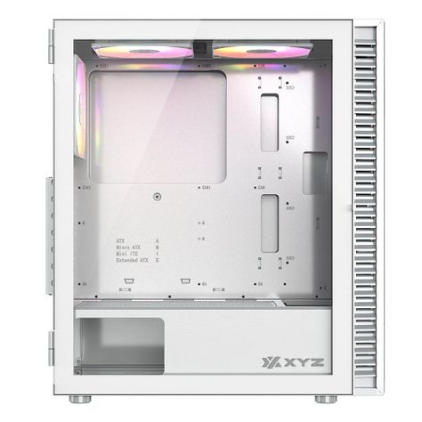 Gabinete Gamer XYZ AIRONE 100 Mesh White, 6x 120/140mm A-RGB Fan, USB 3.0, ATX-1