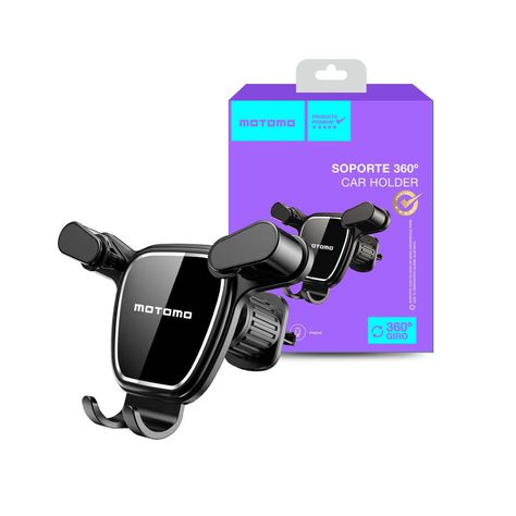 Soporte de Celular para Vehículo Motomo SOPAUT02, Triple Abrazadera, 4,5" a 6,7", Negro-0