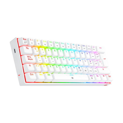 Teclado Gamer Redragon K630 Dragonbron, RGB, Cableado, Brown Switch, Español, Color Blanco-0