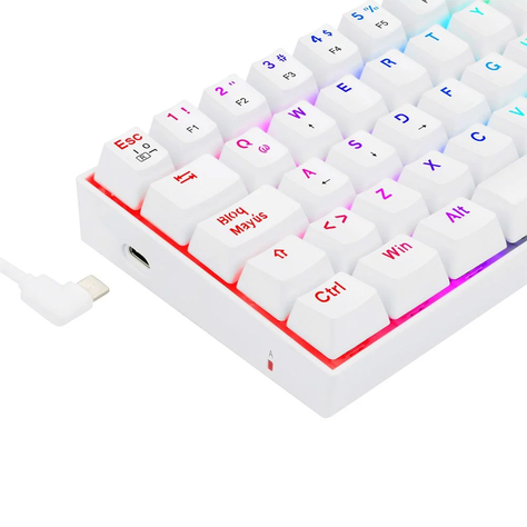 Teclado Gamer Redragon K630 Dragonbron, RGB, Cableado, Brown Switch, Español, Color Blanco-3