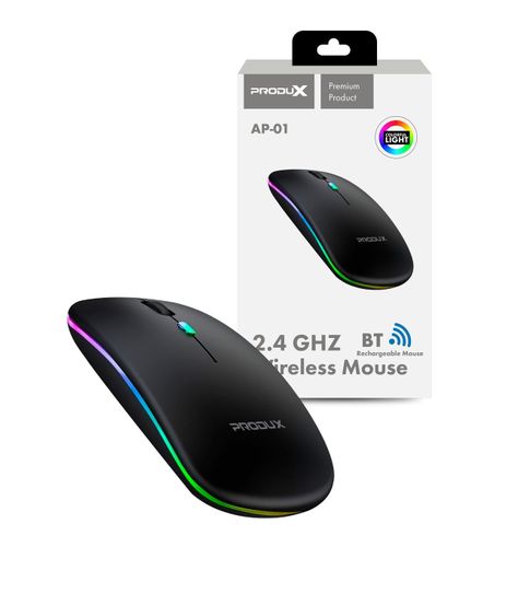  Mouse Inalámbrico Motomo AP-01, Bateria recargable, 1600 DPI, Color Negro -0