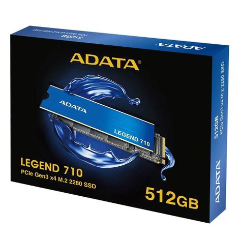 Unidad SSD ADATA Legend 710, 512GB, M.2 2280, NVMe PCIe 3.0 x4, Lectura 2400MB/s Escritura 1000MB/s-4
