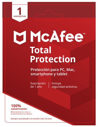 Antivirus McAfee Total Protection,1 Año,1 Disp.-0