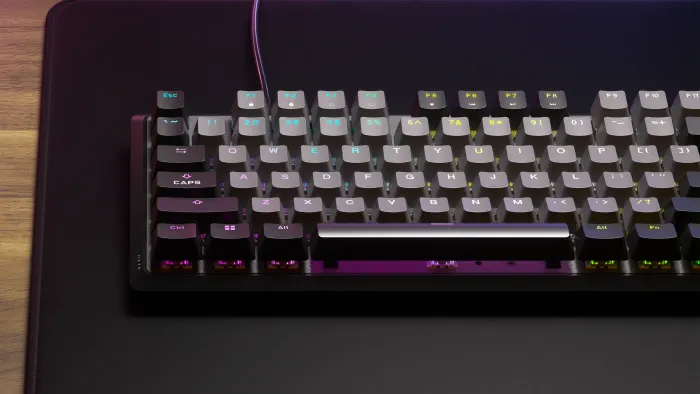 Teclado Gamer Corsair K70 CORE RGB, Color Gris Metalico, MLX Red, USB, Mecánico, Español-1