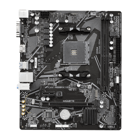 Placa Madre Gigabyte A520M K V2, AMD Socket AM4, 2xDDR4 DIMM, VGA, HDMI, 1xM.2, 4xSATA, Micro-ATX-1