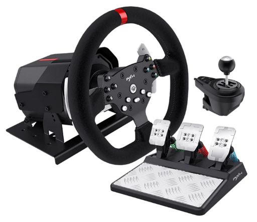 Volante Racing Universal PXN-V10, Incluye Pedales, Incluye Shifter, Force Feedback-0