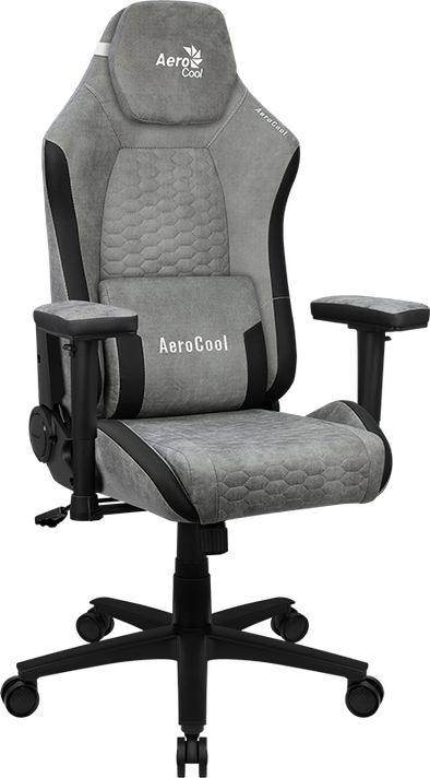 Silla Gamer Profesional Crown AeroSuede Stone Grey-4