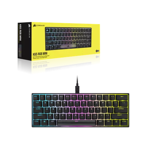 Teclado Mecánico Corsair K65 RGB Mini 60%, Switch Cherry MX Red, Negro-3