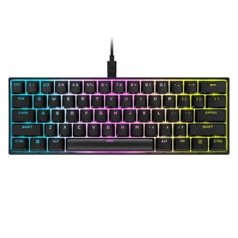 Teclado Mecánico Corsair K65 RGB Mini 60%, Switch Cherry MX Red, Negro-0