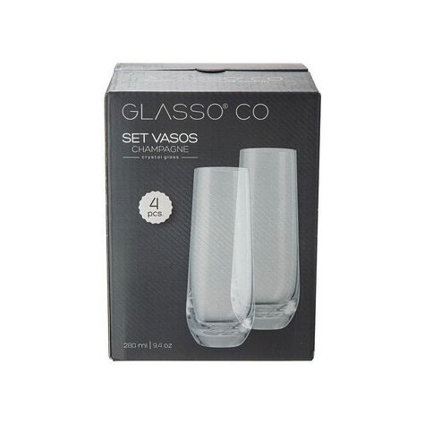      Set De 4 Copas Champagne Glasso-0