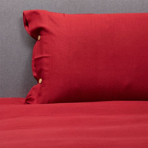 Funda de plumón rojo lino algodón 1P-2