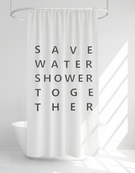 Cortina de baño save water gris-0