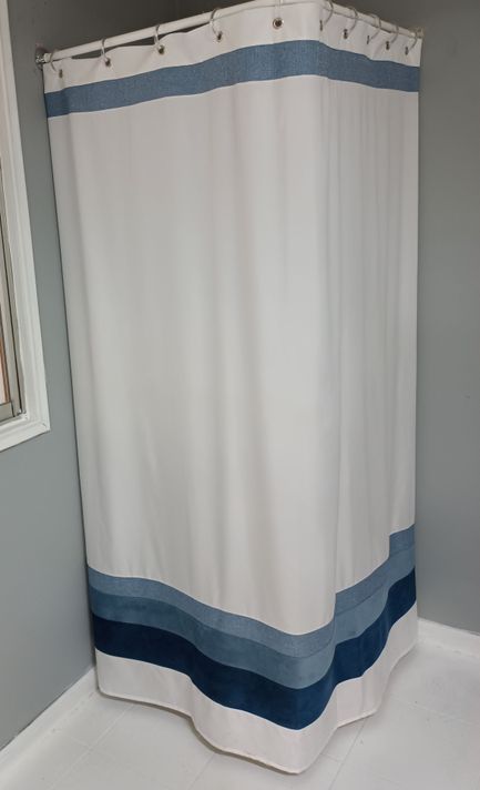 Cortina Baño Tricolor Azul-0