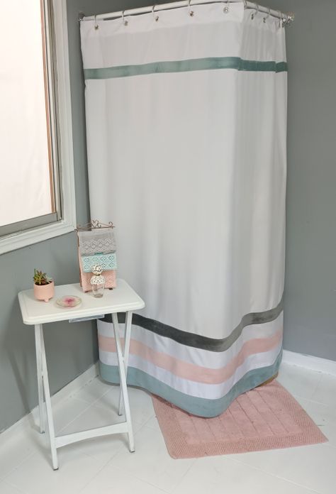 Cortina De Baño Tricolor Pastel -0