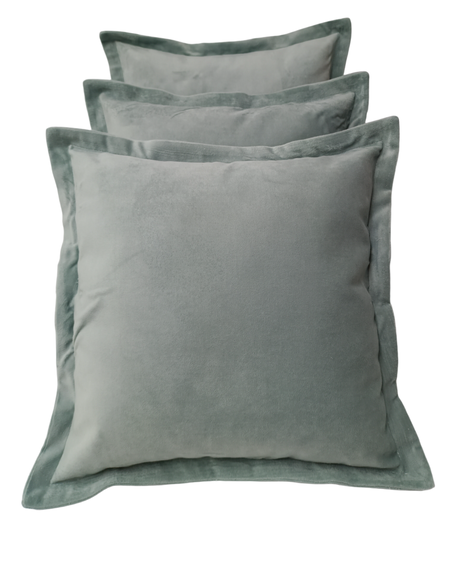Pack 3 Cojines Decorativo Felpa Menta.-0