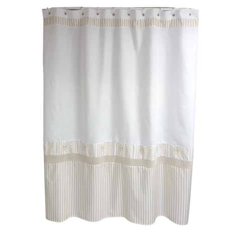 Cortina Baño Raya Beige -0