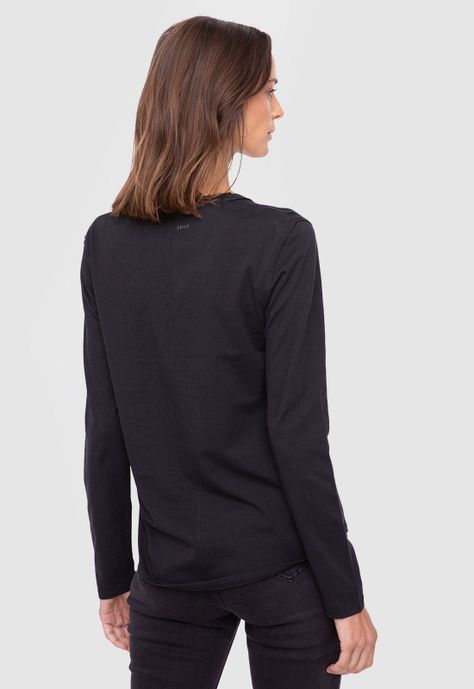 Women Long Tshirt Black  Black Bubba-1