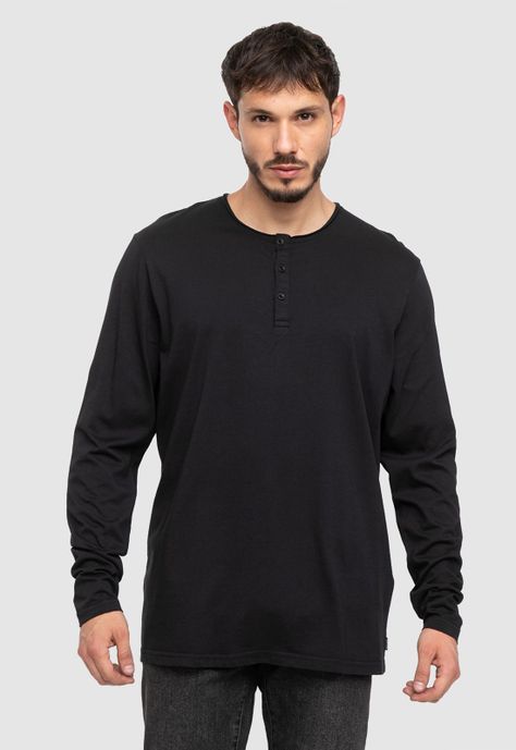 Henley Tee Black  Black Bubba-1