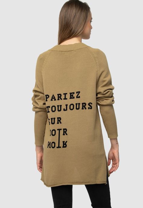 Women Sweater Beige Black Bubba-1