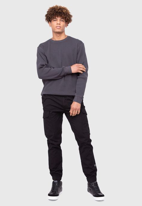 Crewneck Organic Cotton Dark Grey  Black Bubba-4