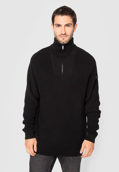 Chaleco Half Zipper Black Black Bubba-0