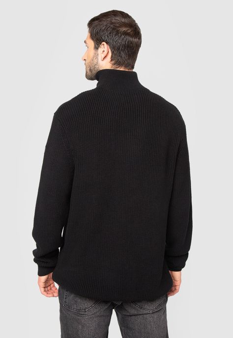 Chaleco Half Zipper Black Black Bubba-1