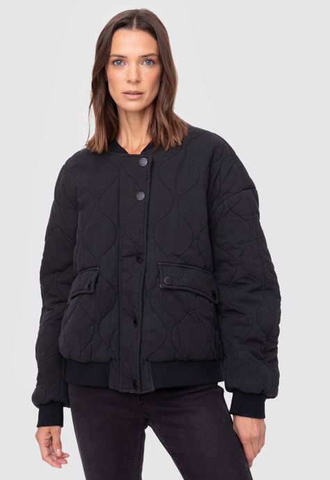 Women Bomber Jacket  Black Bubba-0
