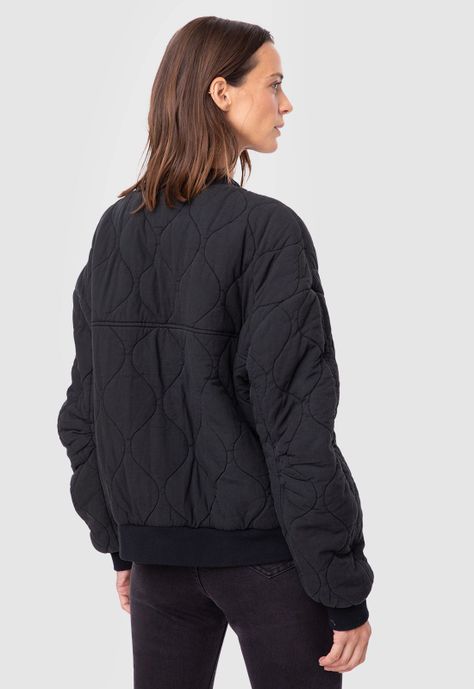 Women Bomber Jacket  Black Bubba-1
