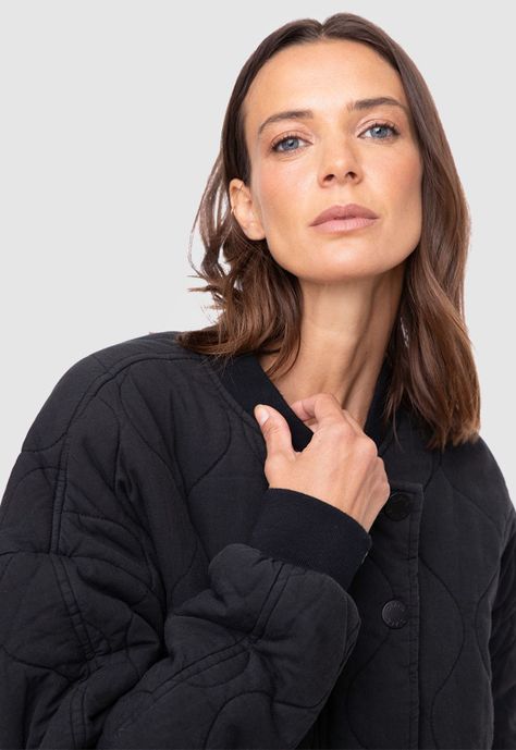 Women Bomber Jacket  Black Bubba-2