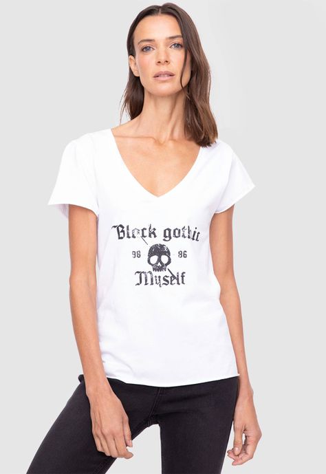 Women Short Tshirt White   Black Bubba-0