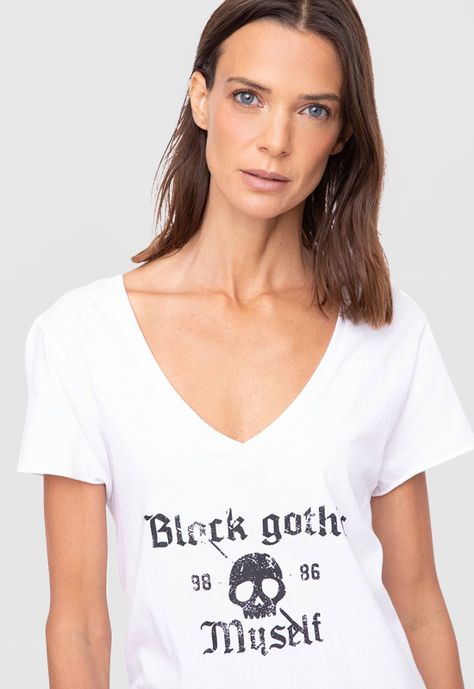 Women Short Tshirt White   Black Bubba-2