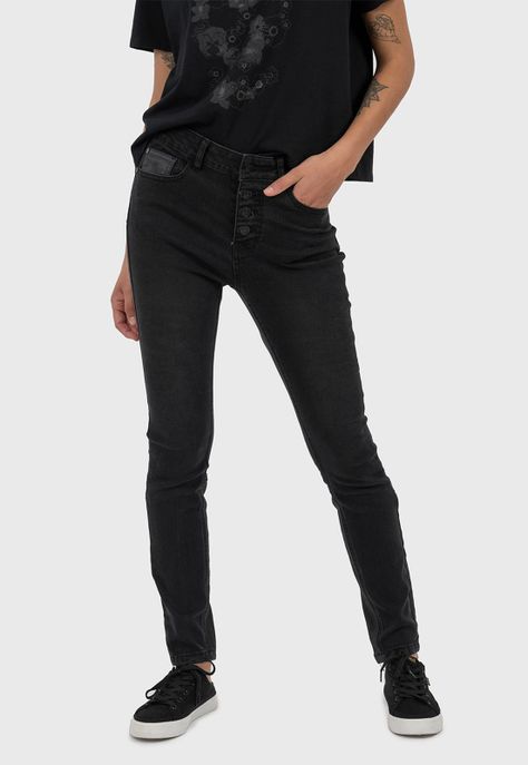 Women Wash Jeans Skinny Black Bubba-0