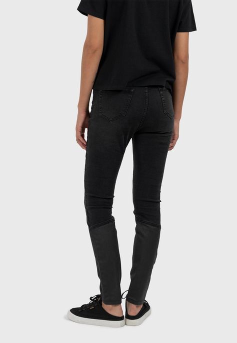 Women Wash Jeans Skinny Black Bubba-1