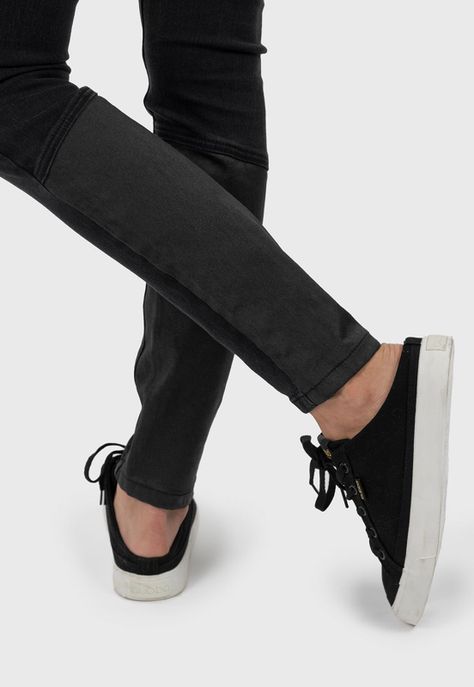 Women Wash Jeans Skinny Black Bubba-2