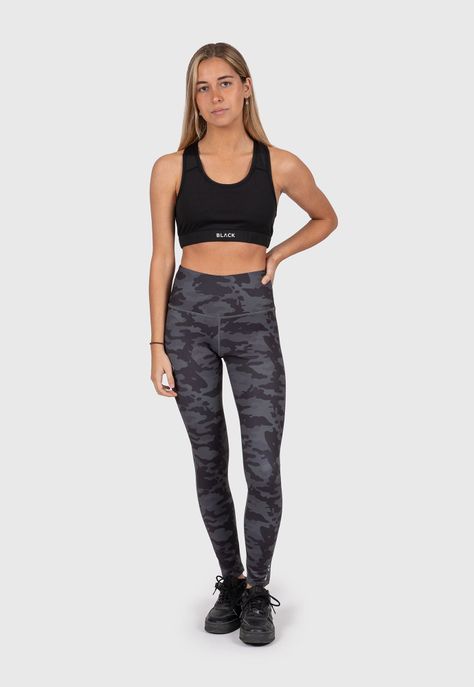 Women Leggins Active Military Black Bubba-1