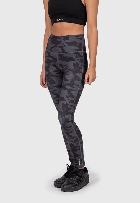 Women Leggins Active Military Black Bubba-4