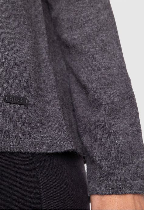 Women Sweater Solid Grey  Black Bubba-3