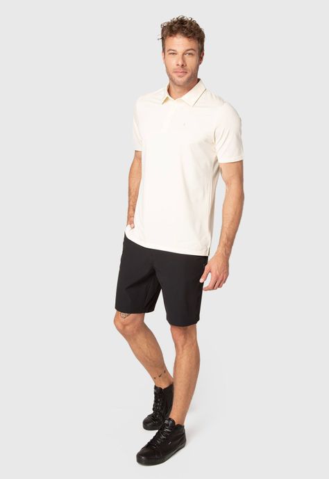 Polera Tech Golf Off White Black Bubba-2